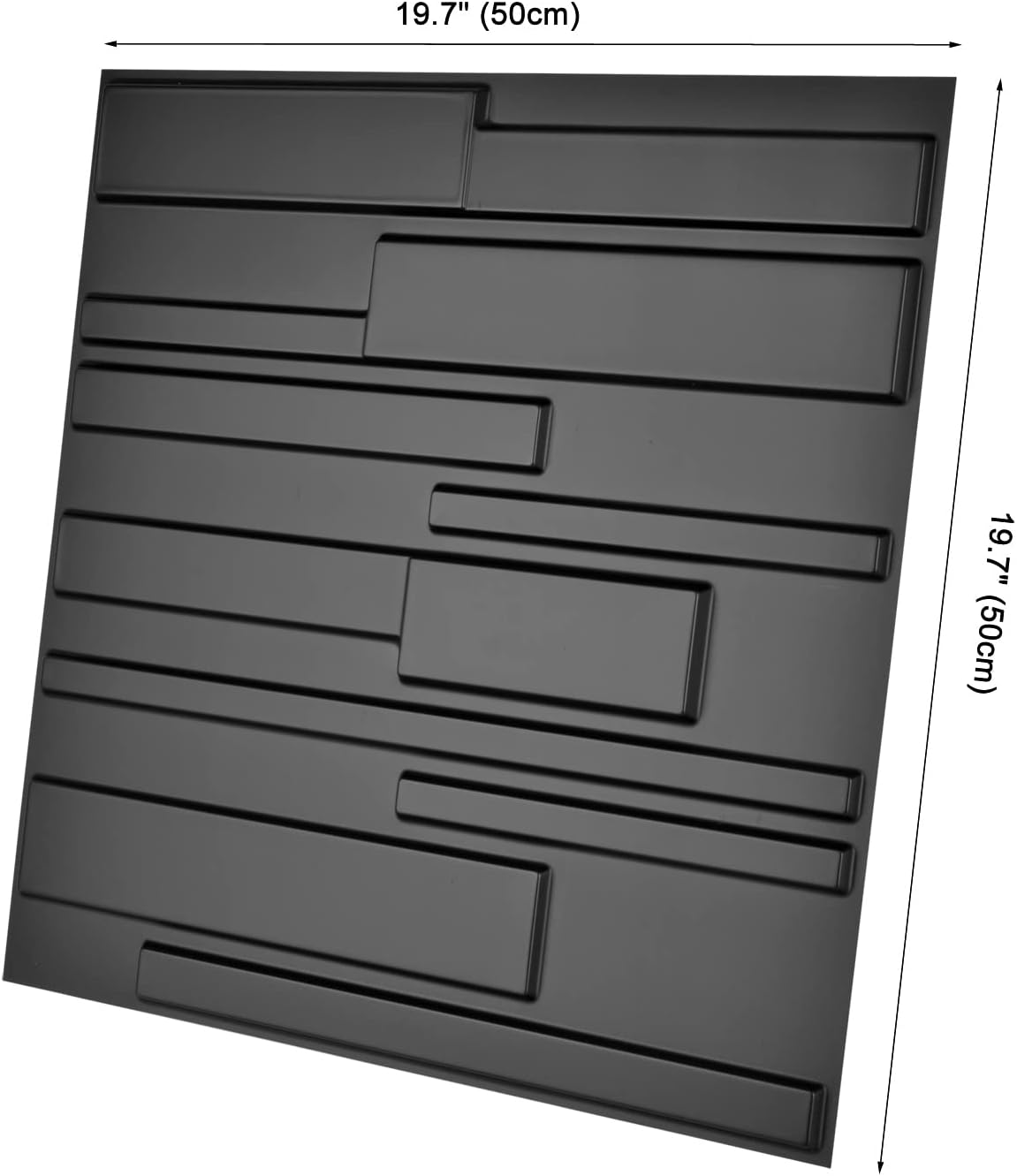 Art3d Decorative 3D Wall Panels 12 Pack 19.7" x 19.7" Creative Wall Panel for Indoor Decoration, Carbon Black