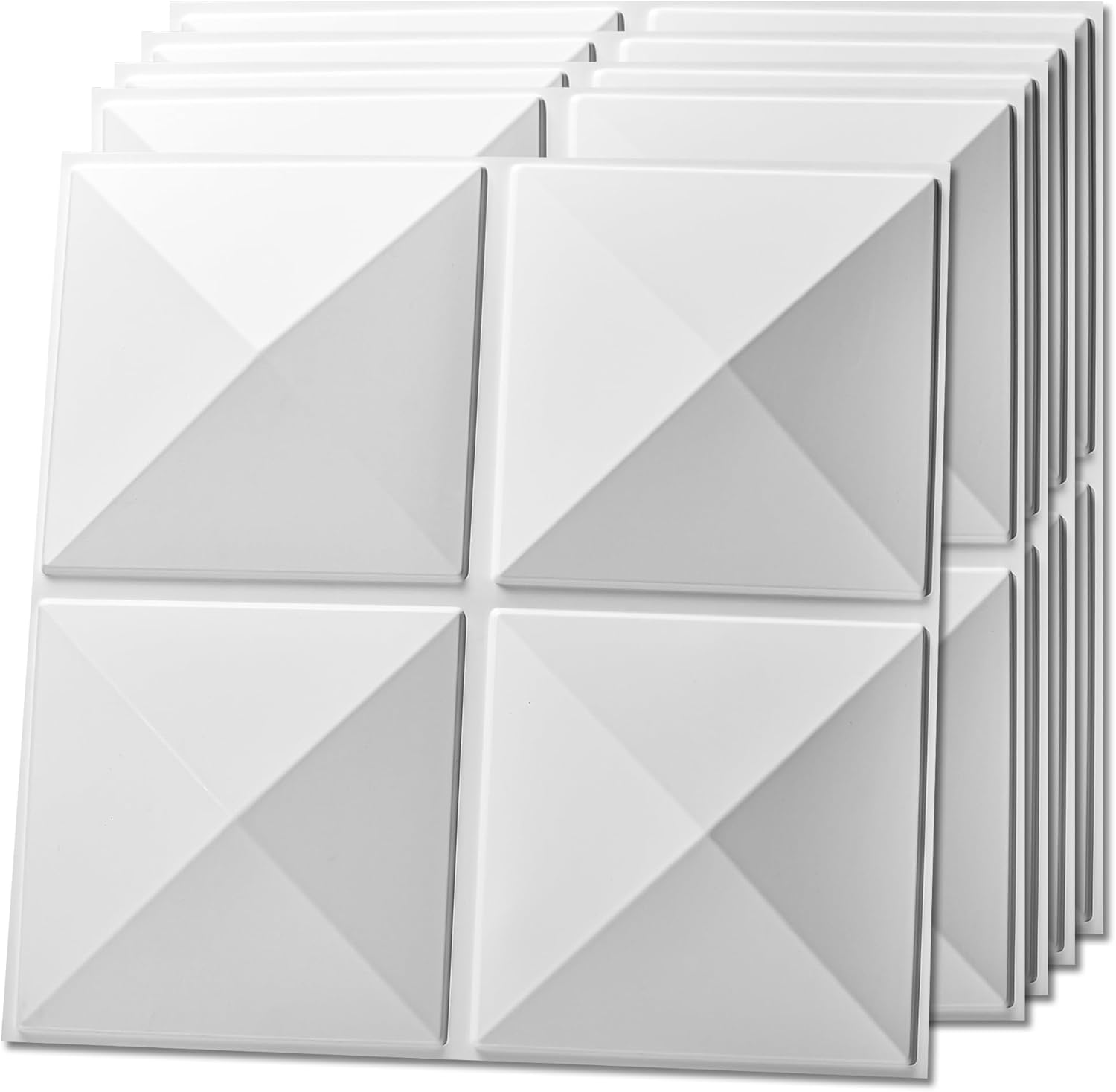 Art3d Decorative 3D Wall Panels 12 Pack 19.7" x 19.7" Creative Wall Panel for Indoor Decoration, Carbon Black