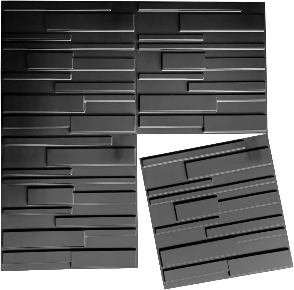 Art3d Decorative 3D Wall Panels 12 Pack 19.7" x 19.7" Creative Wall Panel for Indoor Decoration, Carbon Black
