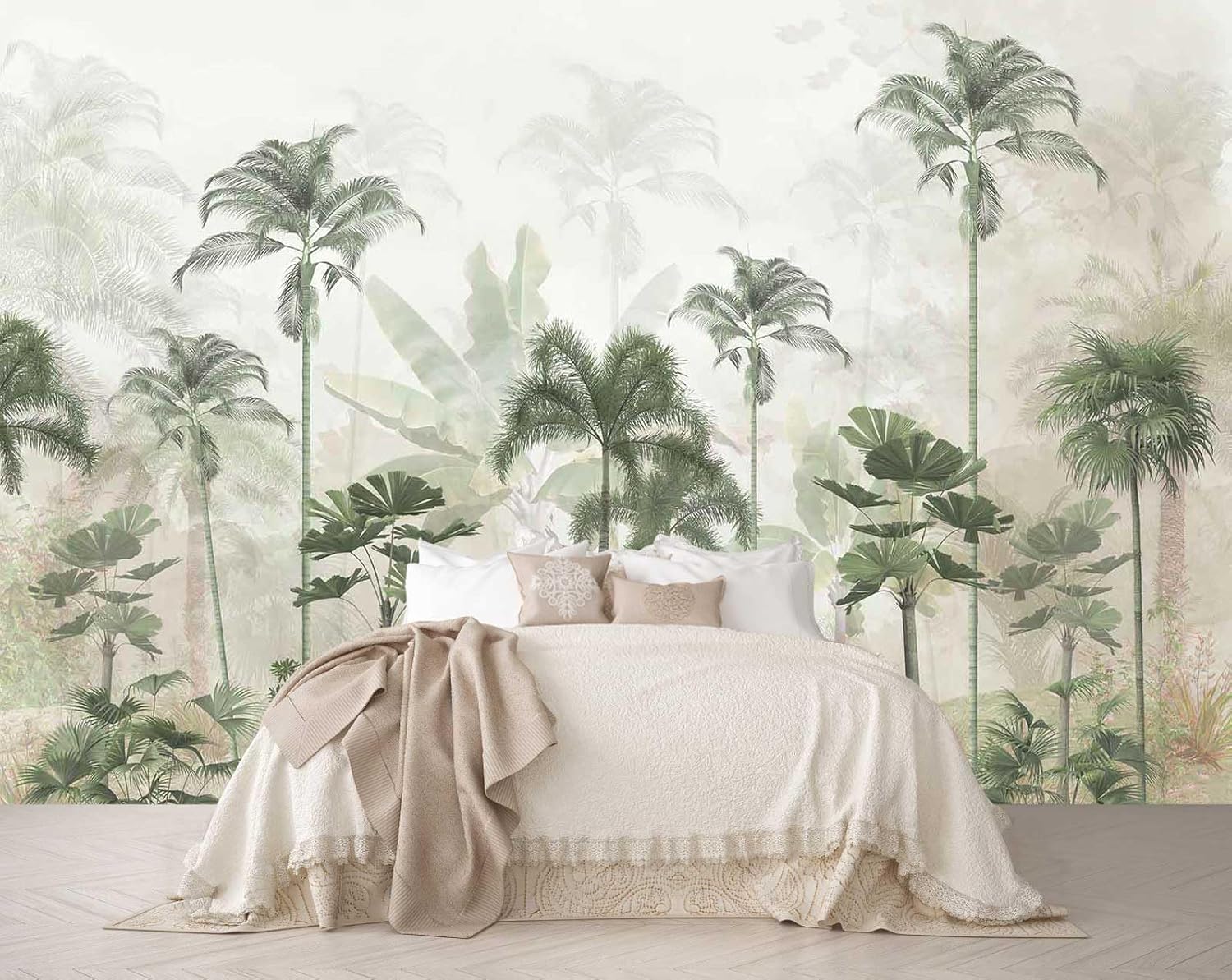 Sunshine Forest Mural Wallpaper Landscape Tree Wallpaper Large Nature Scenery Wall Mural for Living Room (not self-Adhesive)