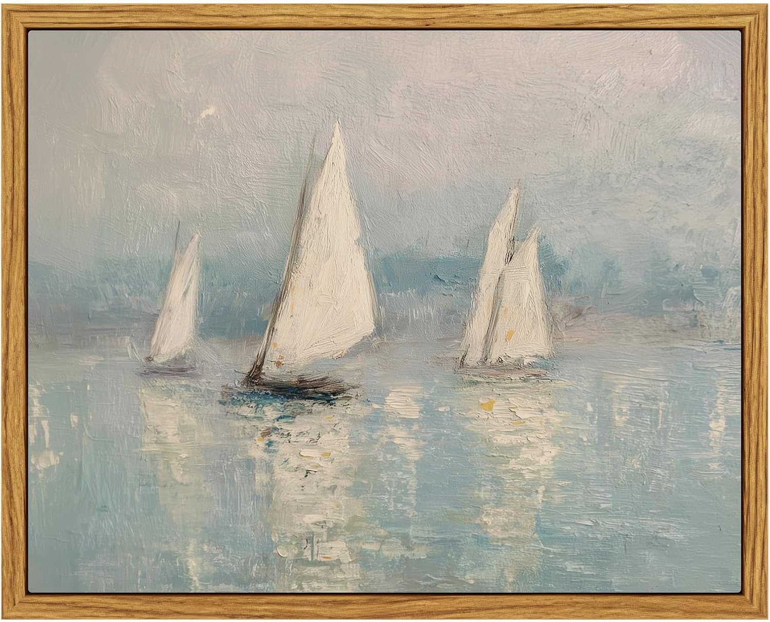 InSimSea Framed Canvas Wall Art Vintage Decor, Landscape Wall Art, Meadow with Flowers Art, Modern Farmhouse Decor, Cottagecore Bedroom Bathroom Office Decorations, 24"x36"