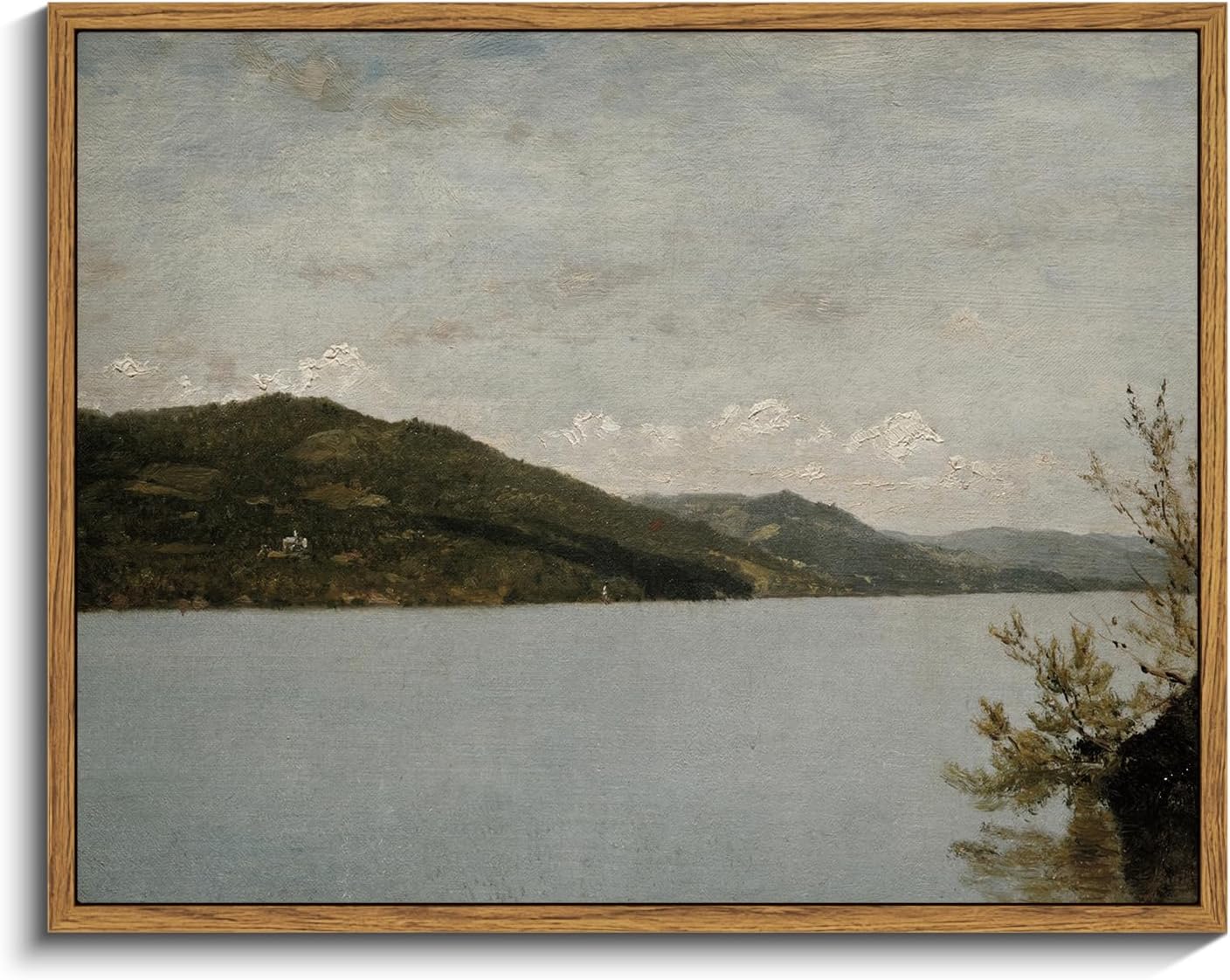 InSimSea Framed Canvas Wall Art Vintage Decor, Landscape Wall Art, Meadow with Flowers Art, Modern Farmhouse Decor, Cottagecore Bedroom Bathroom Office Decorations, 24"x36"