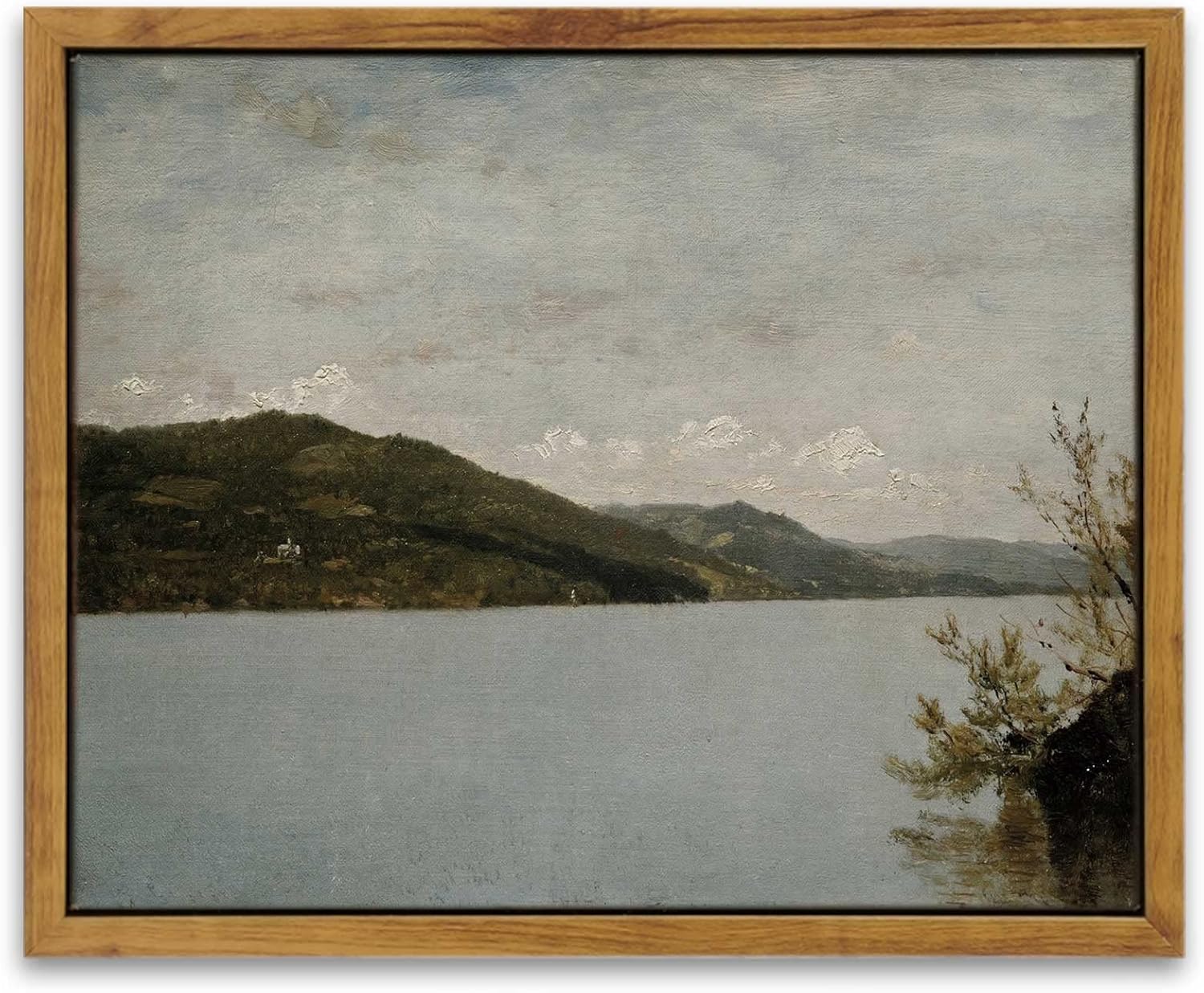 InSimSea Framed Canvas Wall Art Vintage Decor, Landscape Wall Art, Meadow with Flowers Art, Modern Farmhouse Decor, Cottagecore Bedroom Bathroom Office Decorations, 24"x36"