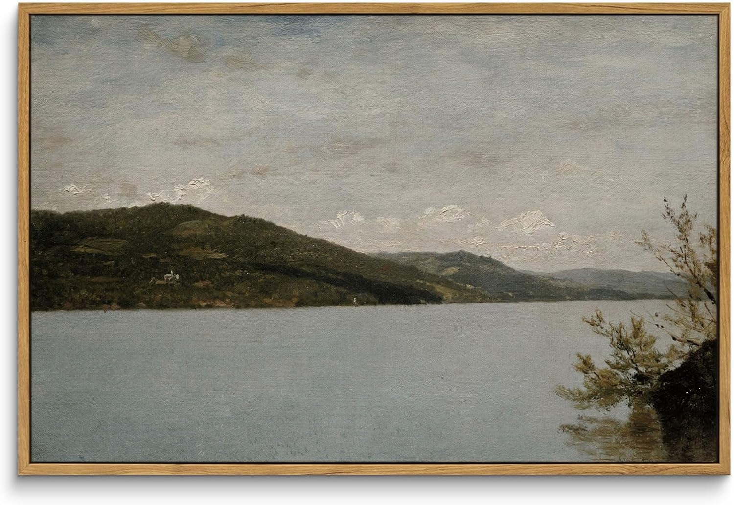 InSimSea Framed Canvas Wall Art Vintage Decor, Landscape Wall Art, Meadow with Flowers Art, Modern Farmhouse Decor, Cottagecore Bedroom Bathroom Office Decorations, 24"x36"