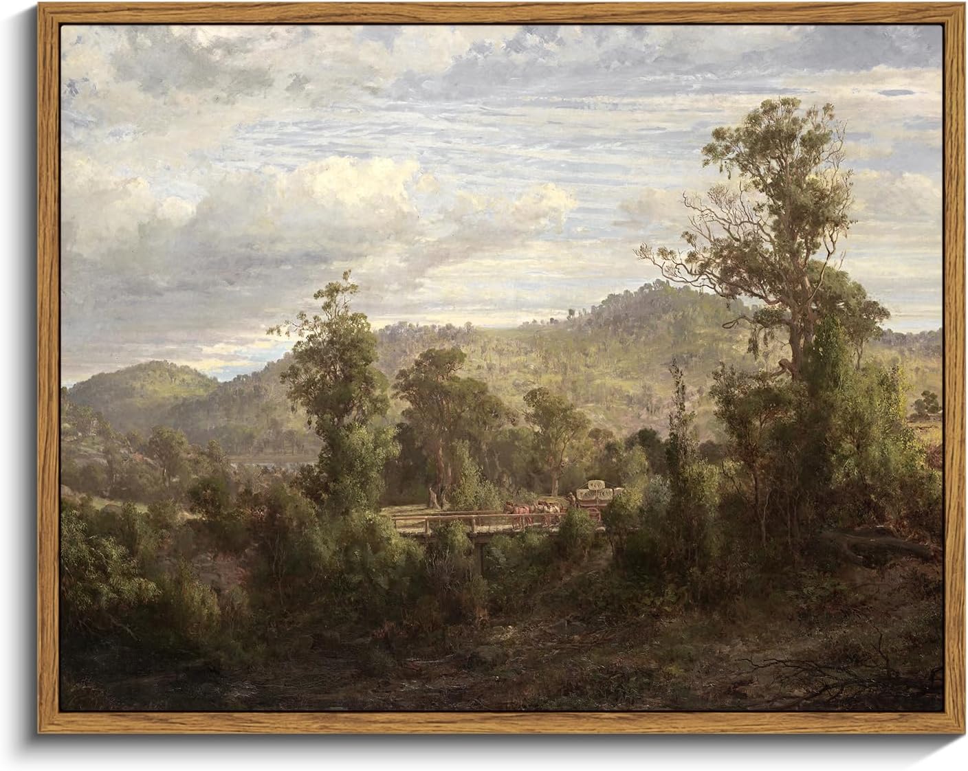 InSimSea Framed Canvas Wall Art Vintage Decor, Landscape Wall Art, Meadow with Flowers Art, Modern Farmhouse Decor, Cottagecore Bedroom Bathroom Office Decorations, 24"x36"