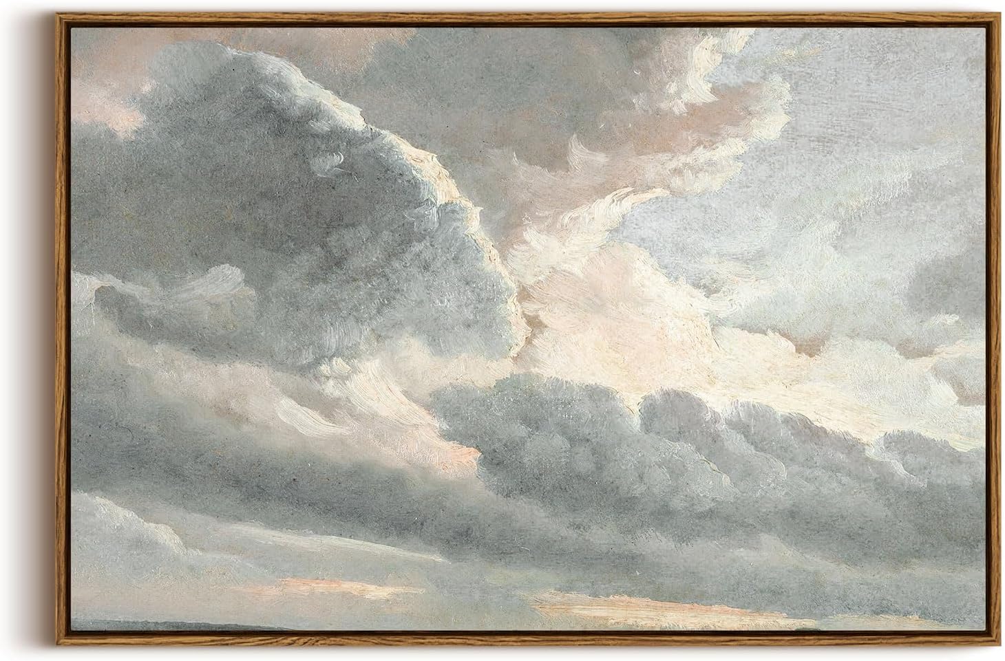 InSimSea Framed Canvas Wall Art Vintage Decor, Landscape Wall Art, Meadow with Flowers Art, Modern Farmhouse Decor, Cottagecore Bedroom Bathroom Office Decorations, 24"x36"