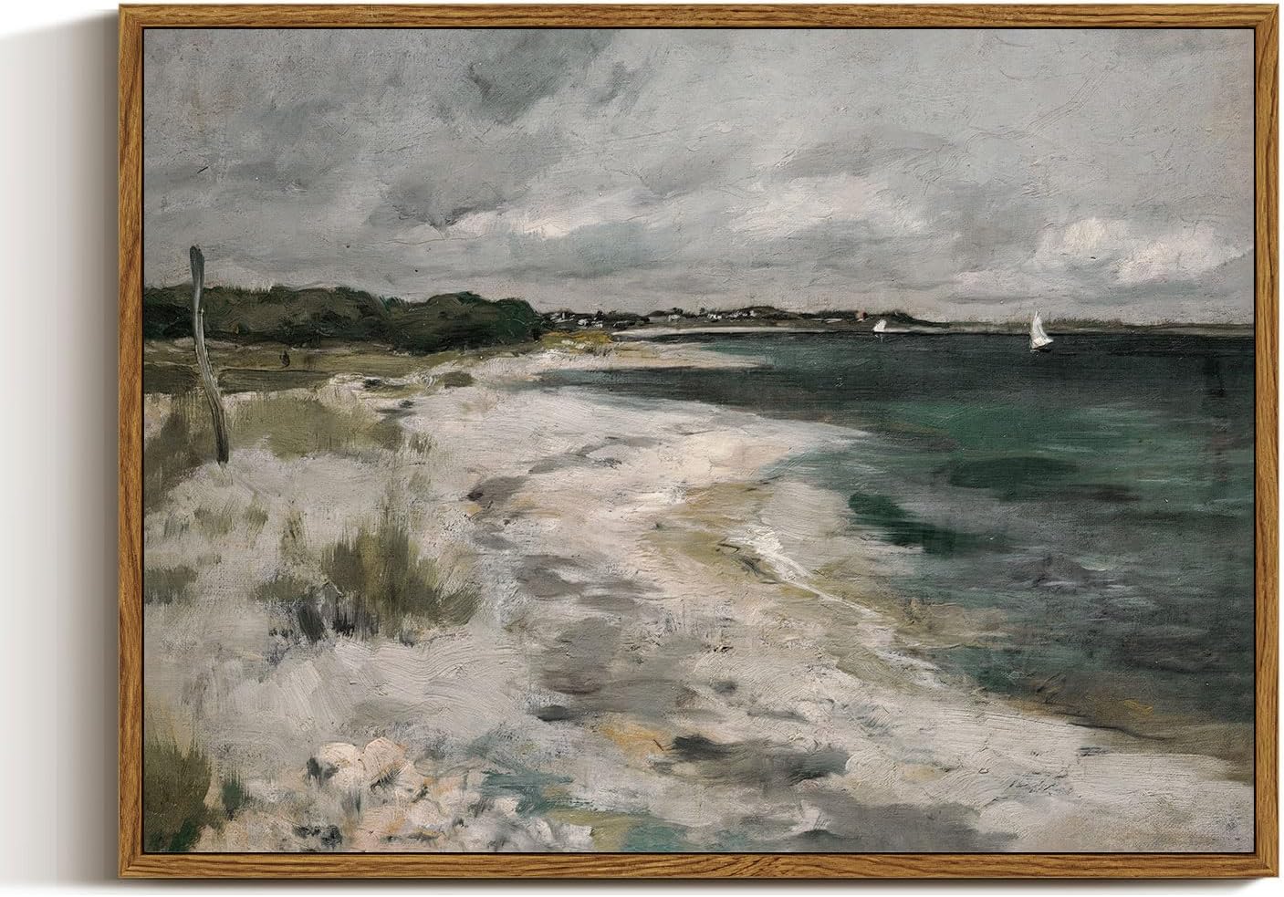 InSimSea Framed Canvas Wall Art Vintage Decor, Landscape Wall Art, Meadow with Flowers Art, Modern Farmhouse Decor, Cottagecore Bedroom Bathroom Office Decorations, 24"x36"