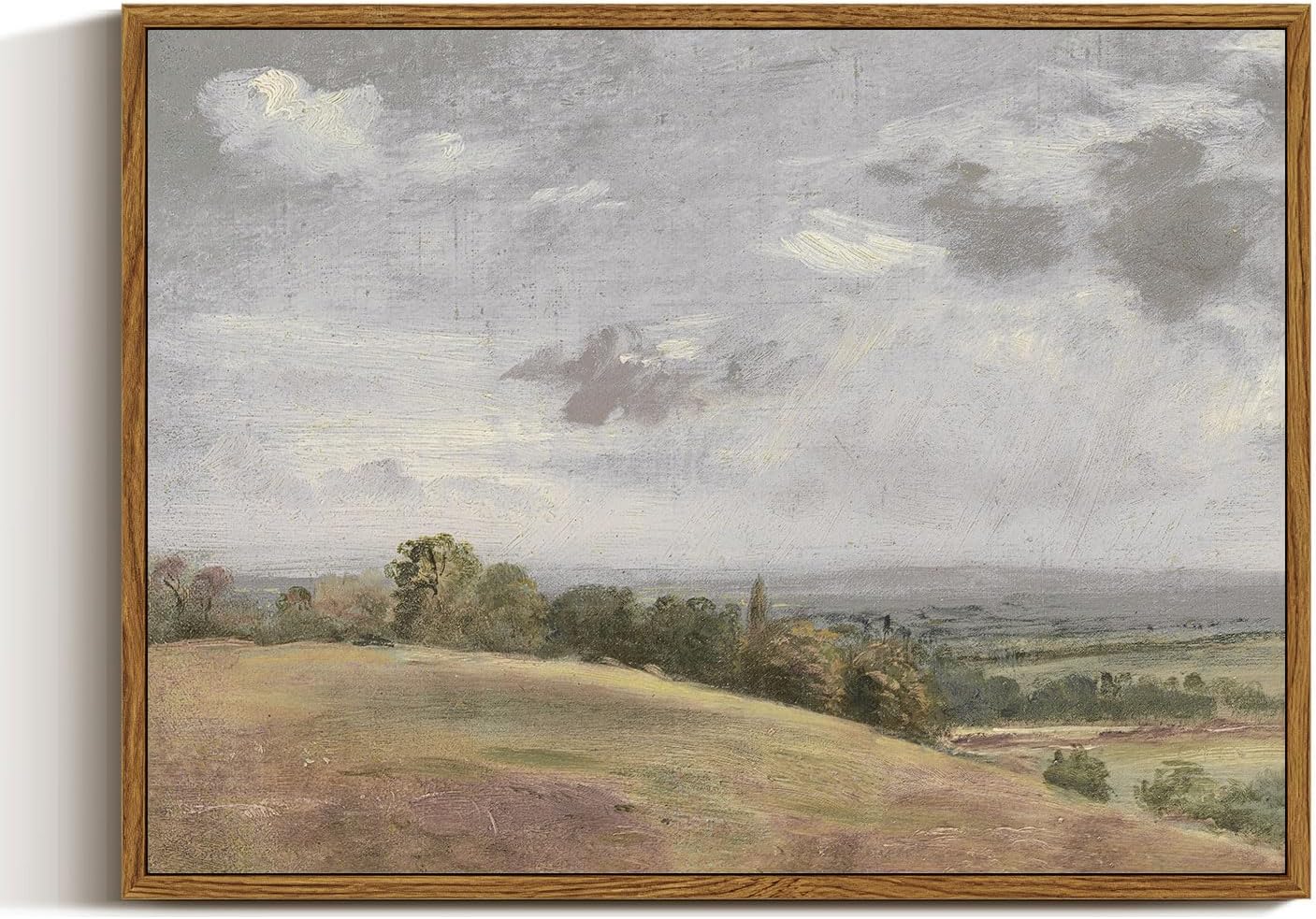 InSimSea Framed Canvas Wall Art Vintage Decor, Landscape Wall Art, Meadow with Flowers Art, Modern Farmhouse Decor, Cottagecore Bedroom Bathroom Office Decorations, 24"x36"