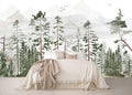 Sunshine Forest Mural Wallpaper Landscape Tree Wallpaper Large Nature Scenery Wall Mural for Living Room (not self-Adhesive)