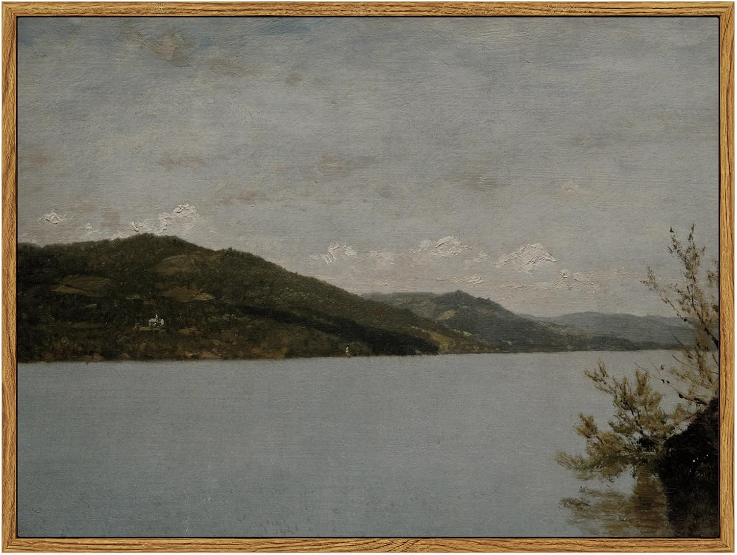 InSimSea Framed Canvas Wall Art Vintage Decor, Landscape Wall Art, Meadow with Flowers Art, Modern Farmhouse Decor, Cottagecore Bedroom Bathroom Office Decorations, 24"x36"