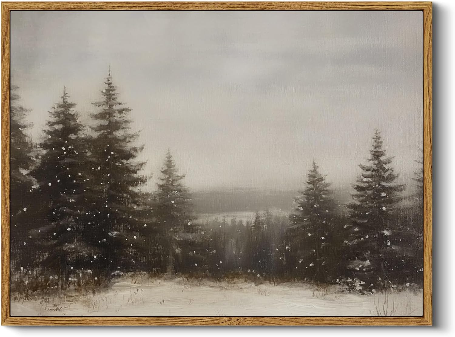 InSimSea Framed Canvas Wall Art Vintage Decor, Landscape Wall Art, Meadow with Flowers Art, Modern Farmhouse Decor, Cottagecore Bedroom Bathroom Office Decorations, 24"x36"