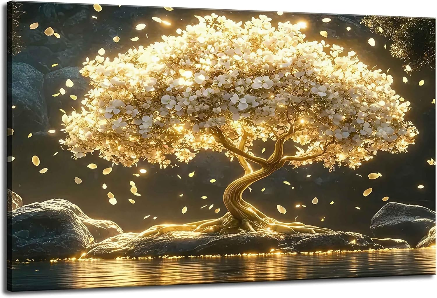 Large Living Eucalyptus Leaf Canvas Wall Art Teal White Botanical Abstract Decor painting Pictures Modern Nordic Plant Flowers Posters Prints for Bathroom Bedroom Office Hallway Home Decoration