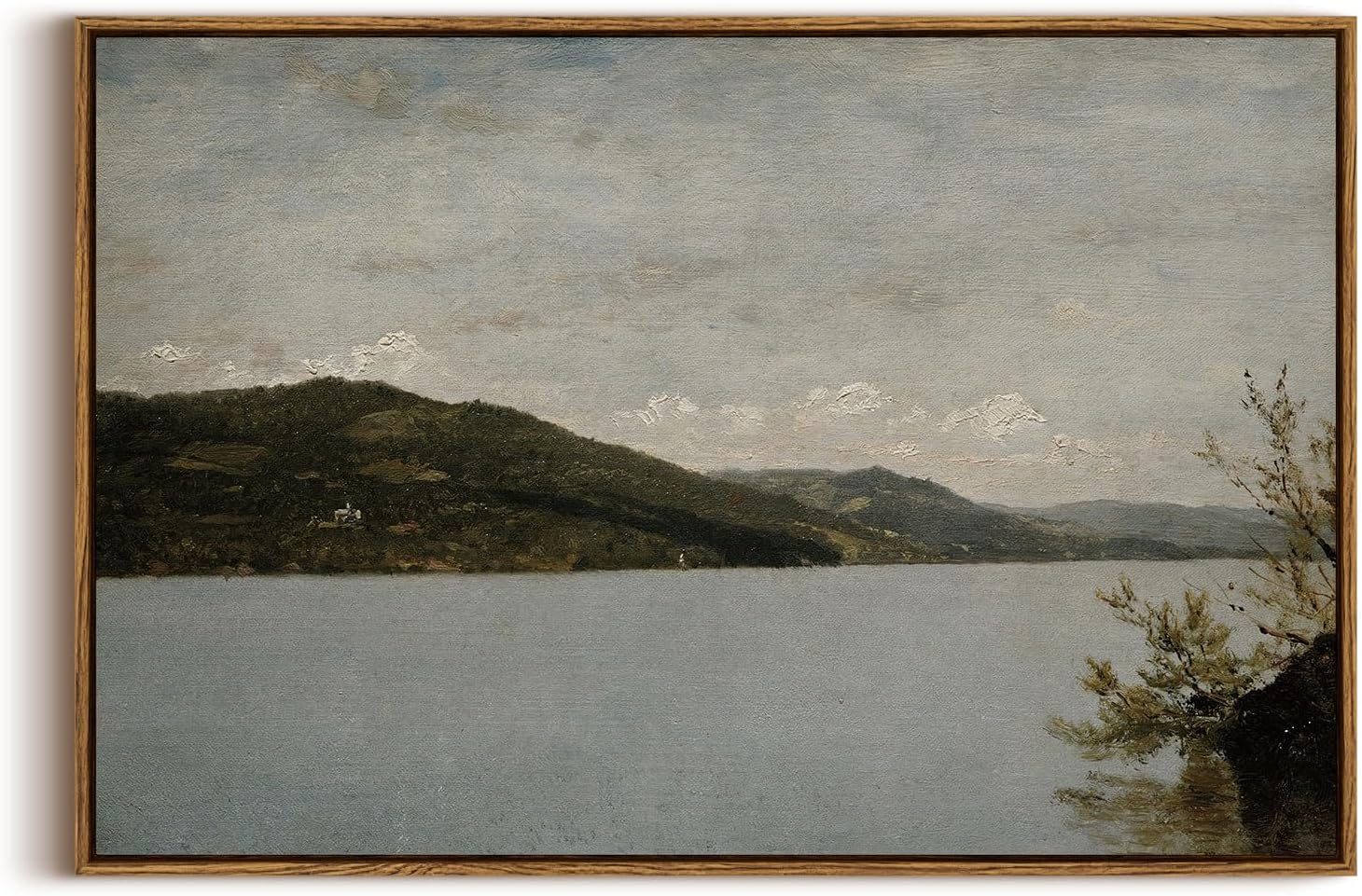 InSimSea Framed Canvas Wall Art Vintage Decor, Landscape Wall Art, Meadow with Flowers Art, Modern Farmhouse Decor, Cottagecore Bedroom Bathroom Office Decorations, 24"x36"