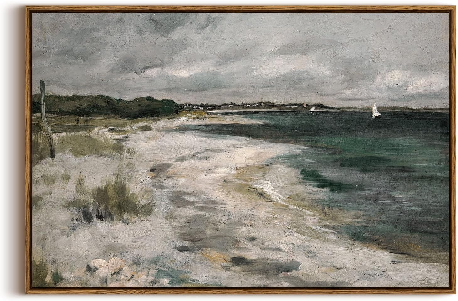 InSimSea Framed Canvas Wall Art Vintage Decor, Landscape Wall Art, Meadow with Flowers Art, Modern Farmhouse Decor, Cottagecore Bedroom Bathroom Office Decorations, 24"x36"