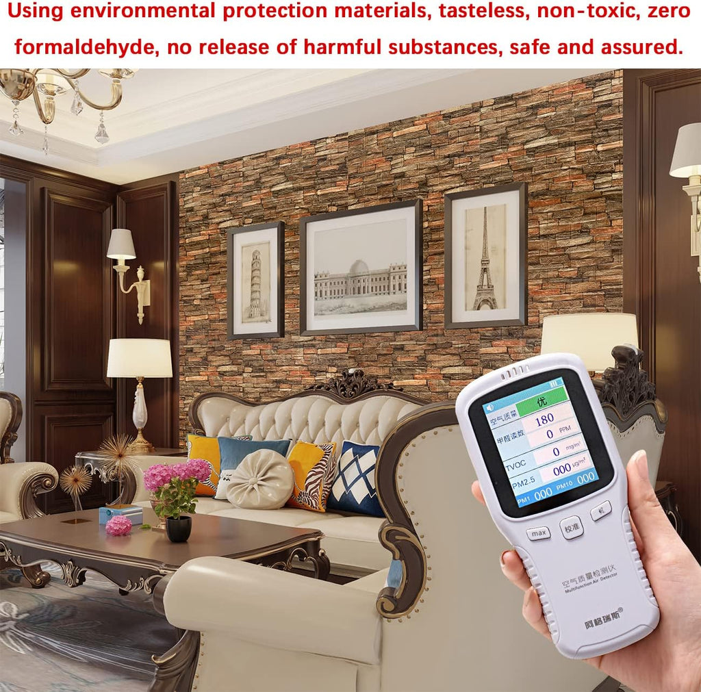 Yutianli 7mm Thick Anti-Collision self Adhesive 3D Wall Panels Peel and Stick,10-Pack 57 Sq.Ft Antique Faux Brick Wall Panels Foam Faux Stone Wallpapers for Bedroom (10, Style A)