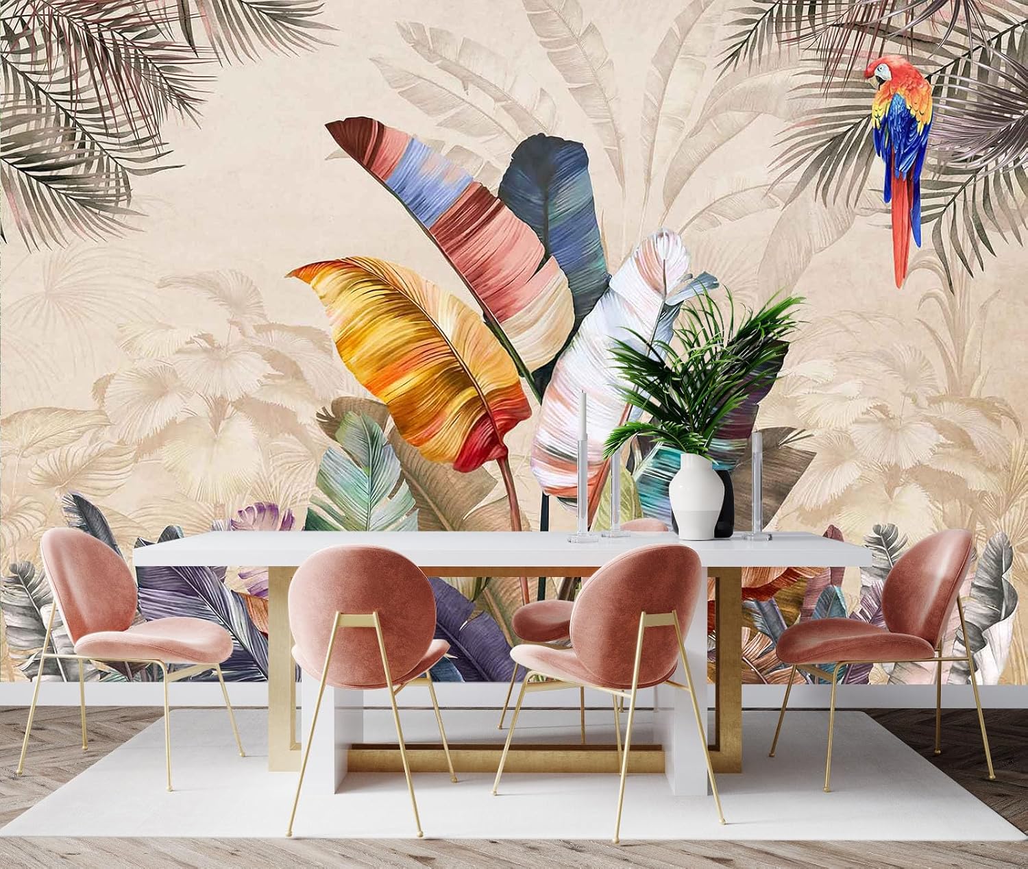 Hazy Forest Wall Mural, Abstract Nature Landscape Wallpaper, Background Wall Decoration Patterns（Non-self-Adhesive）