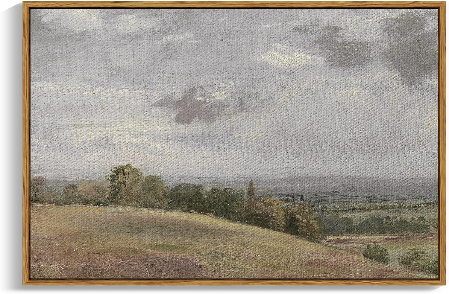 InSimSea Framed Canvas Wall Art Vintage Decor, Landscape Wall Art, Meadow with Flowers Art, Modern Farmhouse Decor, Cottagecore Bedroom Bathroom Office Decorations, 24"x36"