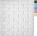 Art3d 11-Pack Peel and Stick 3D Wall Panels for Interior Wall Decor, White Brick Wallpaper, Covers 64 Sq.Ft