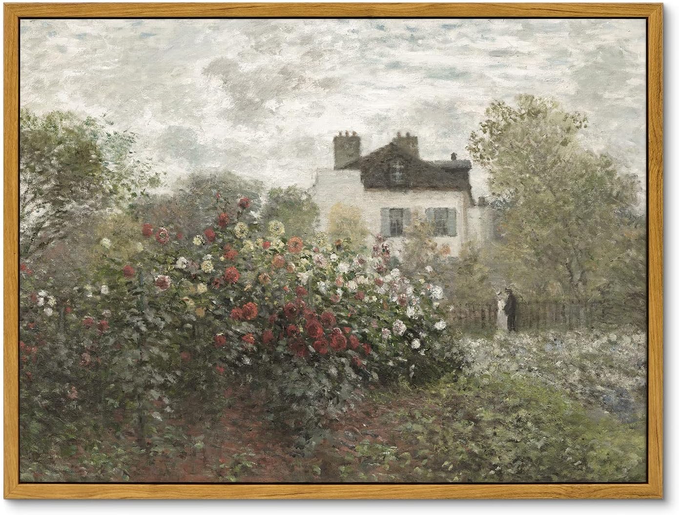 InSimSea Framed Canvas Wall Art Vintage Decor, Landscape Wall Art, Meadow with Flowers Art, Modern Farmhouse Decor, Cottagecore Bedroom Bathroom Office Decorations, 24"x36"