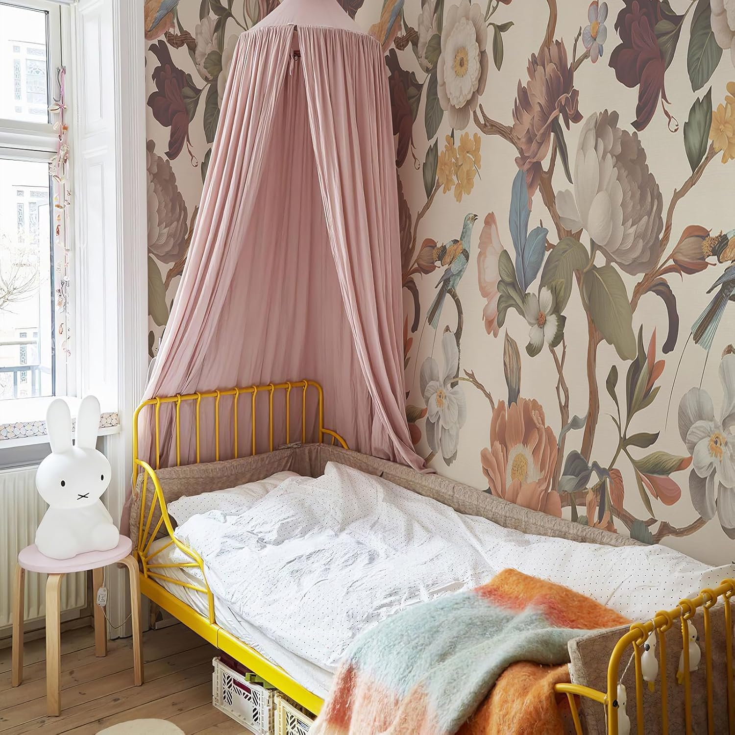 Zeeko Floral Peel and Stick Wallpaper Mural Beige Flower Wallpaper for Bedroom TV Background Large Wall Murals Wall Paintings Art Deco 98" H x 59" W (Covers 40 sq. ft.)