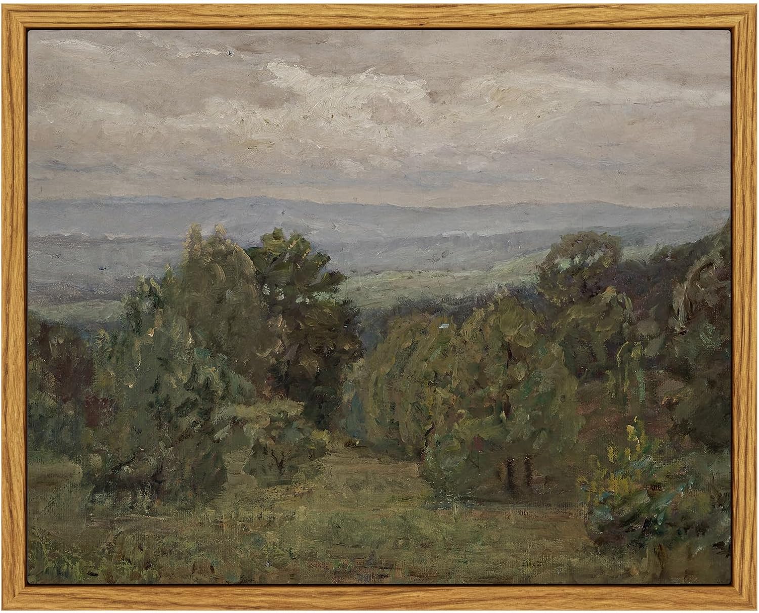 InSimSea Framed Canvas Wall Art Vintage Decor, Landscape Wall Art, Meadow with Flowers Art, Modern Farmhouse Decor, Cottagecore Bedroom Bathroom Office Decorations, 24"x36"