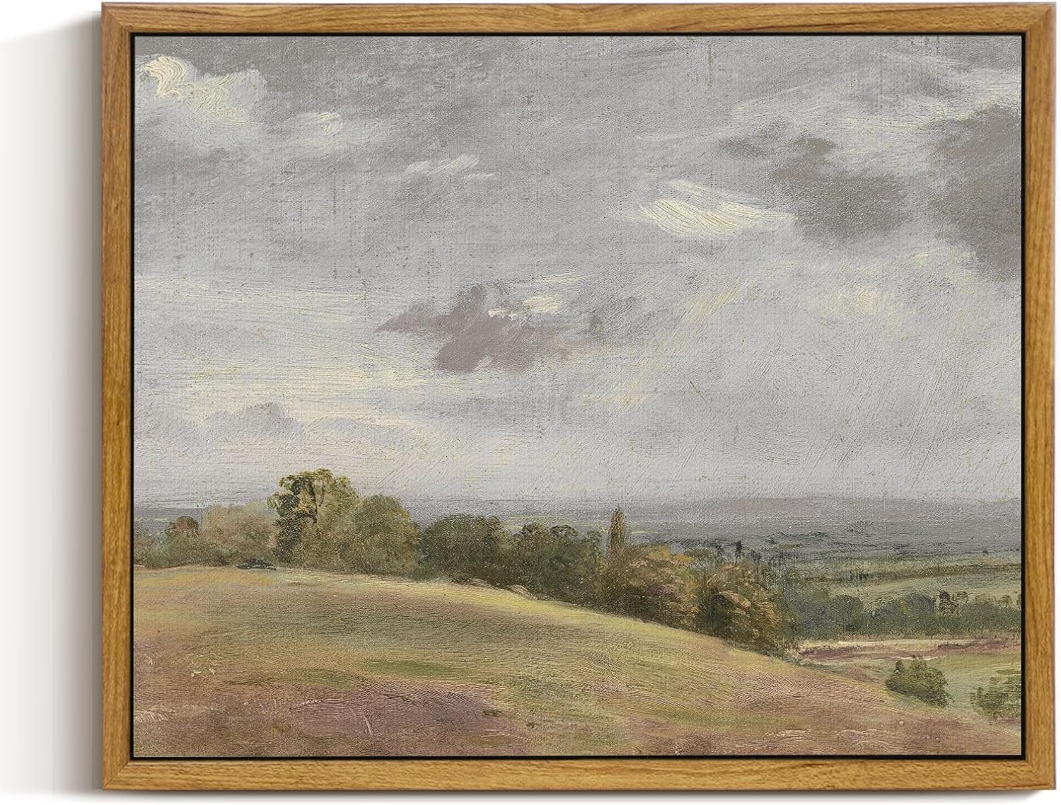 InSimSea Framed Canvas Wall Art Vintage Decor, Landscape Wall Art, Meadow with Flowers Art, Modern Farmhouse Decor, Cottagecore Bedroom Bathroom Office Decorations, 24"x36"